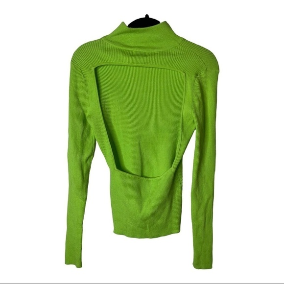 LPA x Revolve Lime Green Open Back Mock Neck Sweater Size Small - Picture 6 of 10